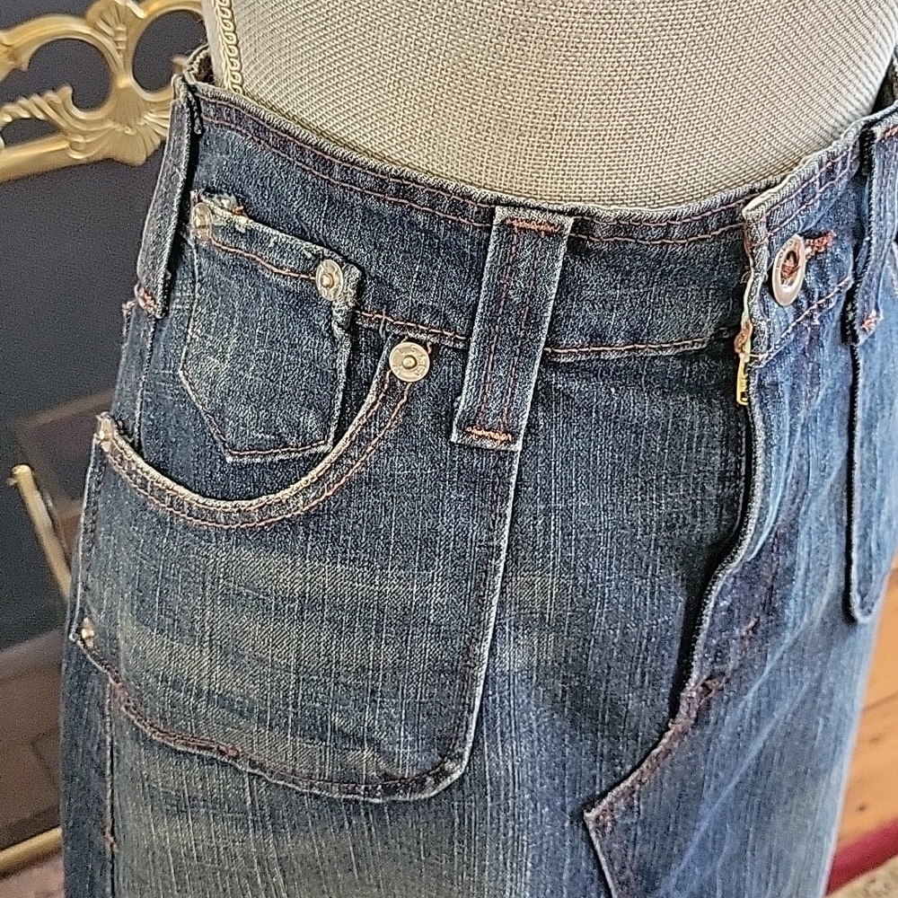 Vtg Levis Denim Maxi Skirt - Picture 3 of 12